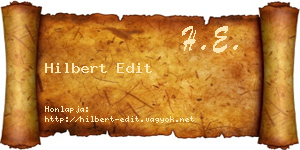 Hilbert Edit névjegykártya